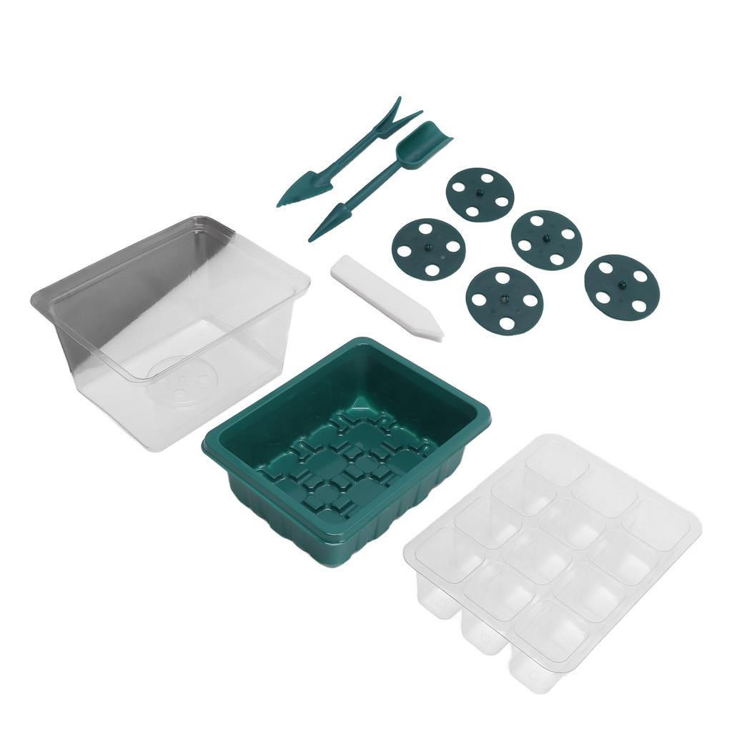 Seed Starter Tray 12 Cells Adjustable Humidity Thickened Seed Starting Kit with Clear Dome Base for