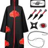 Akatsuki Cloak Cosplay Costume for Men Ninja Organization Stage Performance Outfit Anime Convention Party Dress Up Halloween
