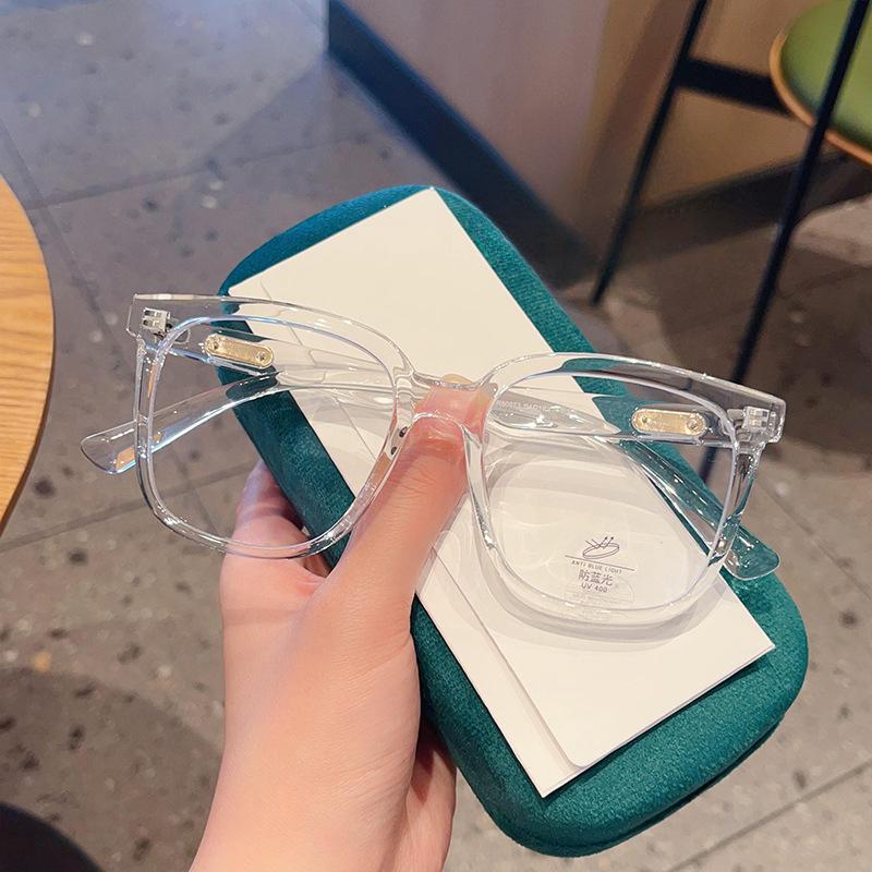 Internet-Promi-Mode Großrahmen Schwarzer Rahmen Gesichtsschlankend Kein Make-up TR90 Brillengestell Kann mit Sehstärke verglast werden