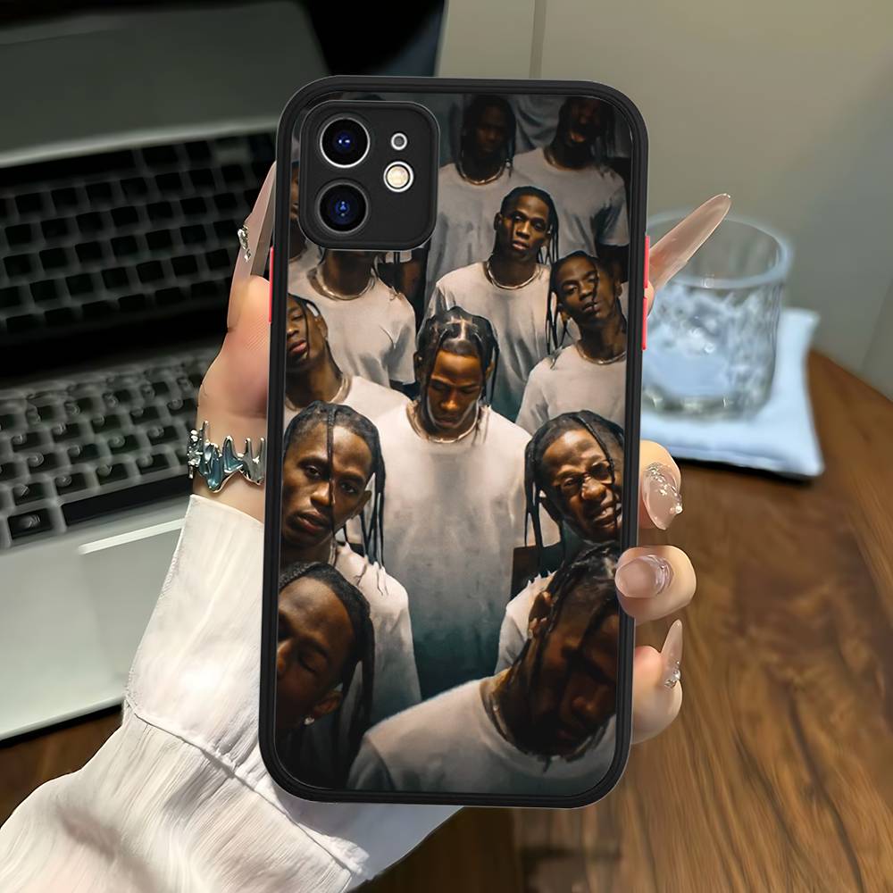 

T-Travis S-ScottS Singer Phone Case For IPhone 13 12 X XS MAX Pro Max 16 15 11 14 Pro Max Shockproof Matte Cover iphone X