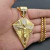 Big Crucifix Jesus Cross Pendant Male Gold Color Stainless Steel Christian Necklaces for Men Religious Fashion Jewelry Gift