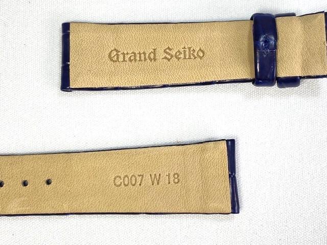 C007047J0 SEIKO Grand Seiko 18mm Leather for Strap, Crocodile, Navy, SBGX349/ 9F61-0AR0
