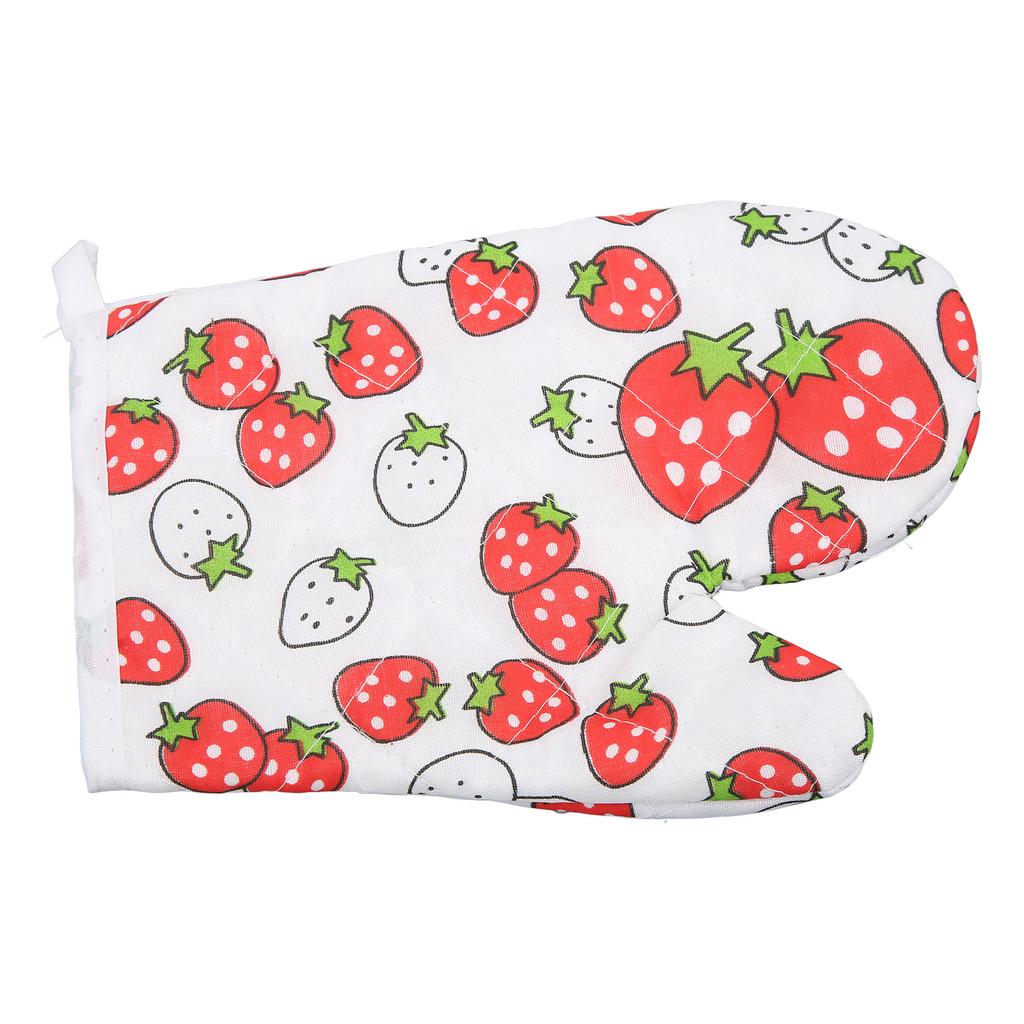 Oven Gloves Polyester Cotton Material Printed Pattern Lanyard Design Cooking Microwave Mitts for