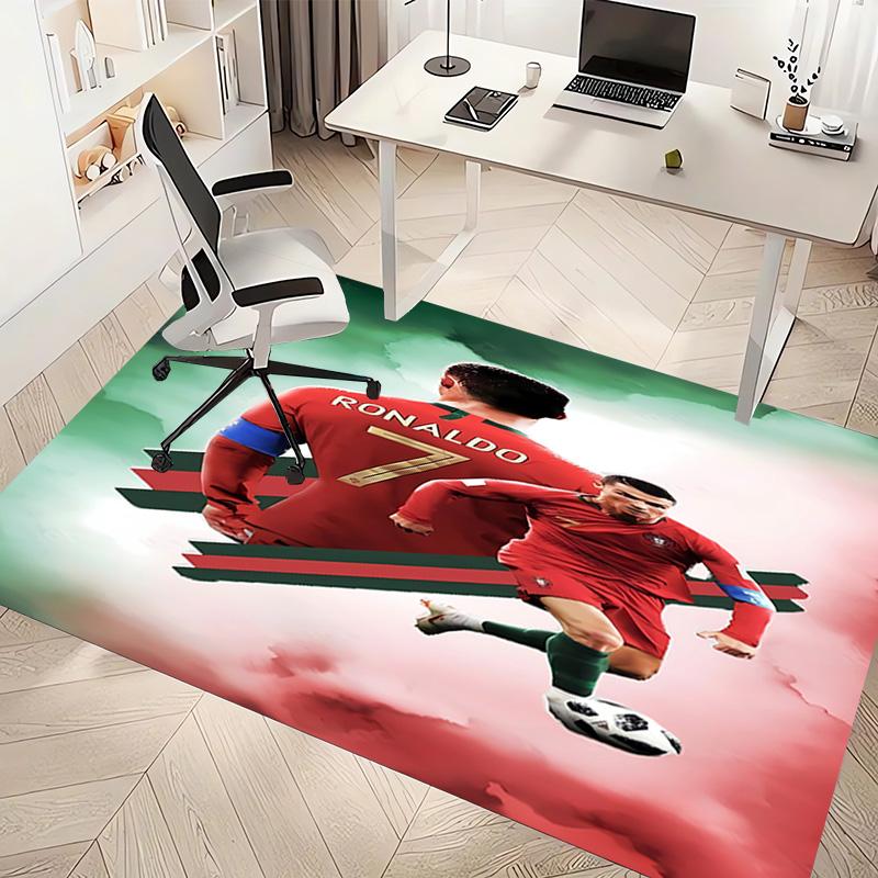 1pc Cristiano Ronaldo Print Area Rug - Soft, Washable Non-Slip Indoor Mat, Living Room, Home Office Decorative Rug,Office Decorative