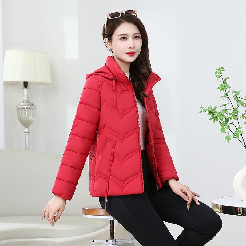 Down cotton-padded clothes Women's short stand-up neck cotton-padded clothes Fashion slim-fitting cotton-padded jackets Hooded warm jackets