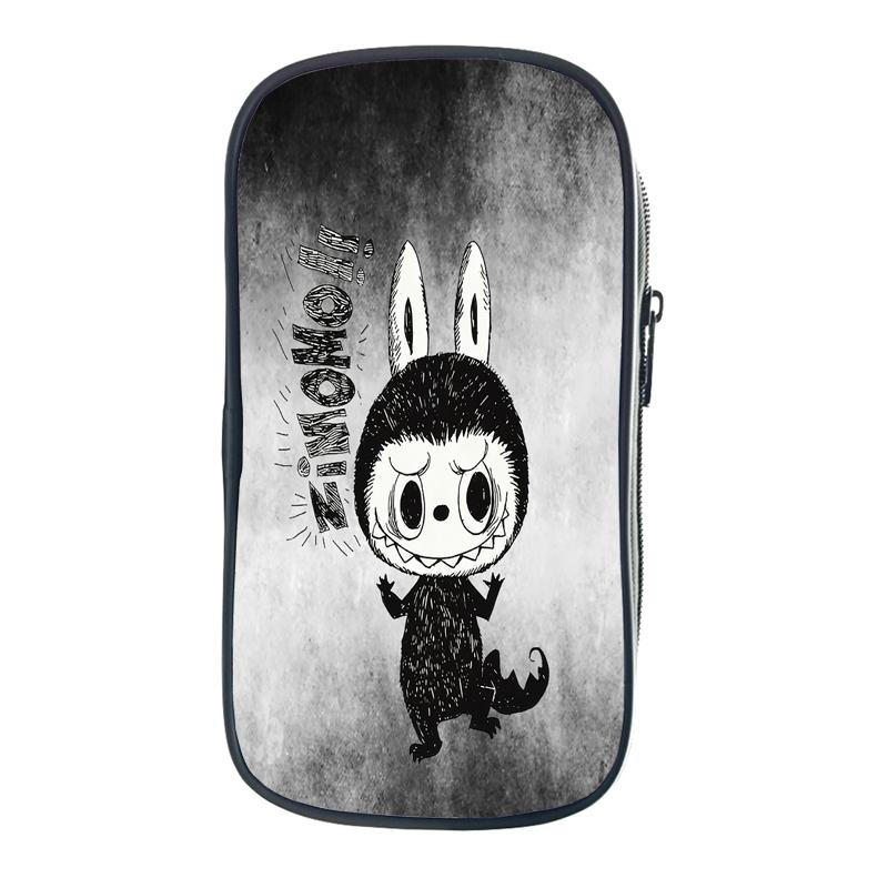 Labubu Cartoon Pen Bag The Monsters Printed Stationery Box Abubu Large Capacity Pencil Case Cute Anime Bags Student School Bag