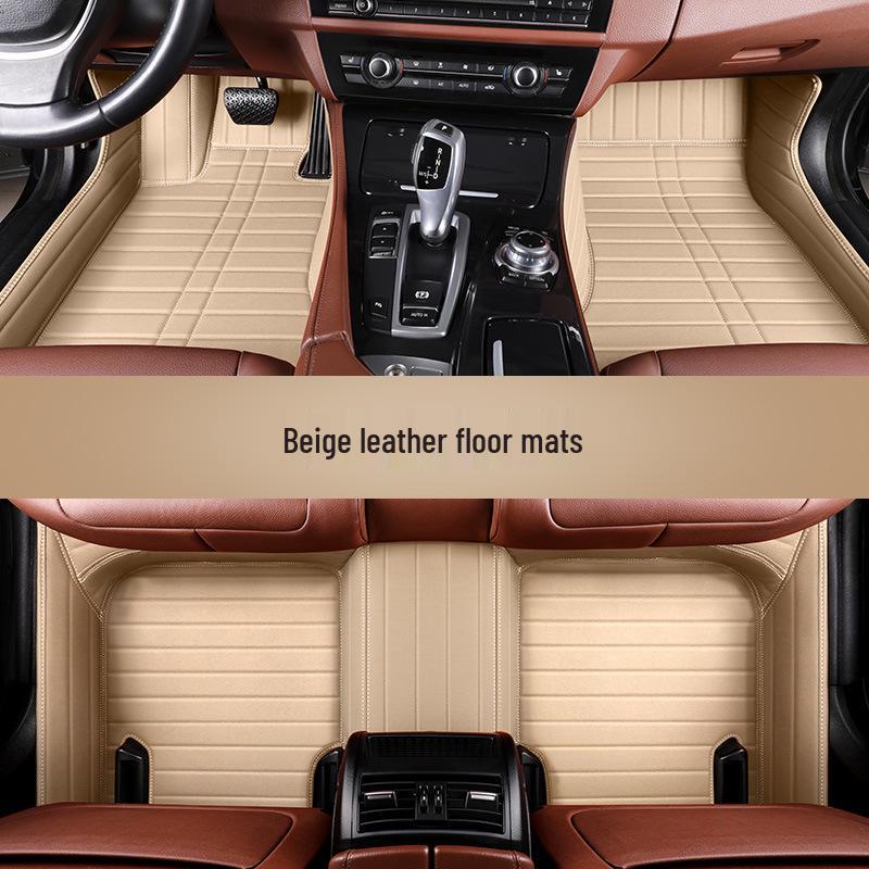 Genuine Leather Full Surround Car Floor Mats for 22 Volkswagen Models: Magotan, Tiguan L, Teramont X, and Passat