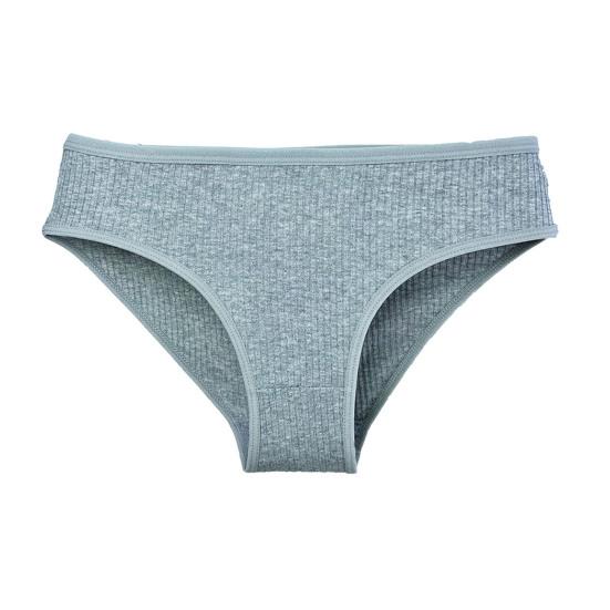 Bomullsunderkläder för Kvinnor Sexiga Lågt Skurna Ribbade Hipster Bikiniunderbyxor Full Täckning Andningsbara Cheeky Trosor