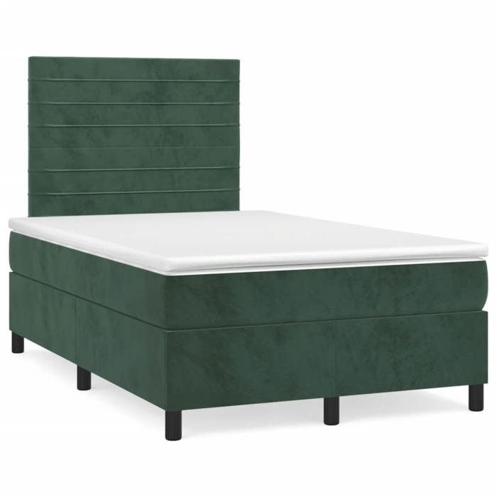 Maison Exclusive - Sommier à lattes de lit et matelas Vert foncé 120x200cm Velours