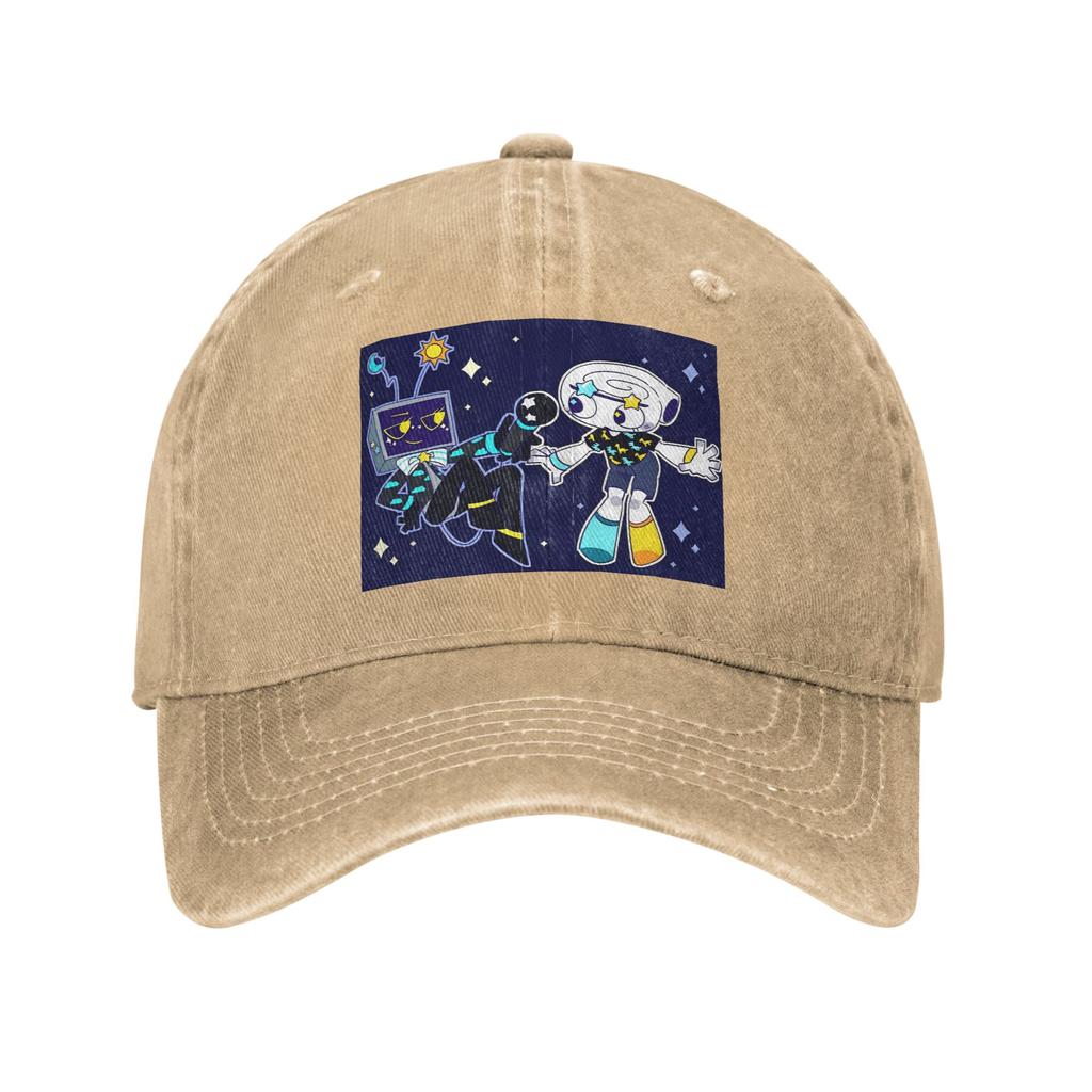 Dandys World Vee And Shelly Men Women Baseball Caps Catoon Distressed Denim Hats Cap Outdoor Activities Adjustable Snapback Cap