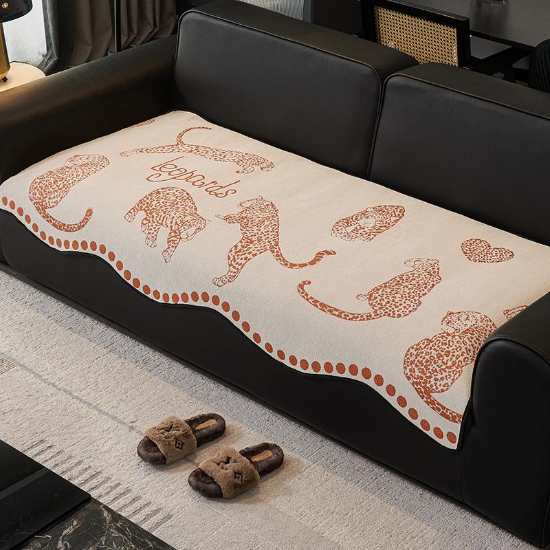 Sofa Cushion  New Four-Season Universal Straight-Breasted Leather Sofa Seat Cushion Non-Slip Light Luxury High-End Sofa Cover