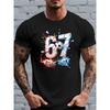 European Sizes Men'S Graphic Tee - Number and Soccer Design with Fingers Up & Streetwear Casual Short Sleeve Crew Neck T-Shirt, Comfortable