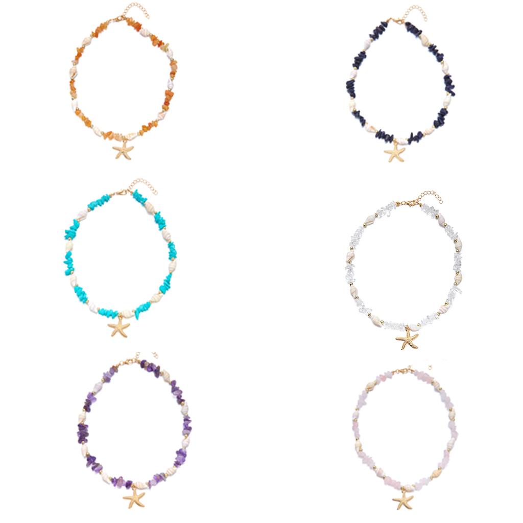 Versatile Beach Jewelry Starfish Pendant Seashells Detailing Lightweight Allergy Safe Necklace For Casual Fashion