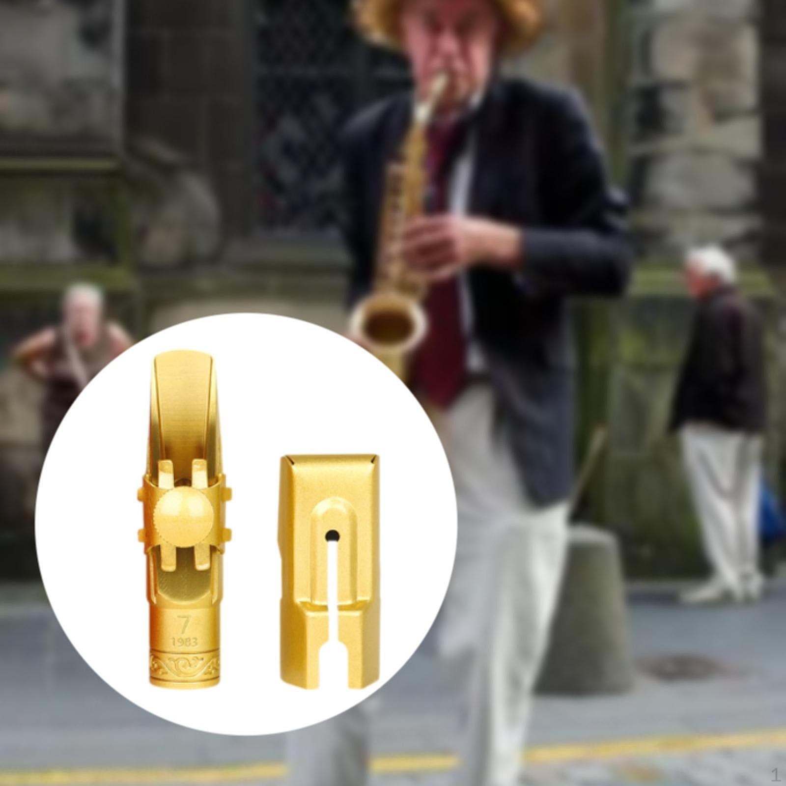 

Латунний мундштук для альт-саксофона із застібкою для зав’язок кришки, легкий, портативний для вчителів 7C