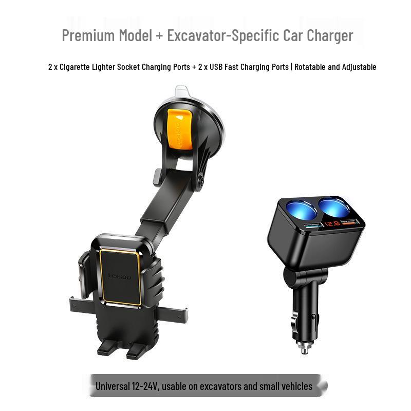 Excavator-Compatible Car Phone Holder with Large Suction Cup
