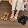 Set of Toe Slippers for Women To Wear Summer New French Fairy Style Sandals with Skirts for Vacation Beach Flat Bottom Beautiful Sandals