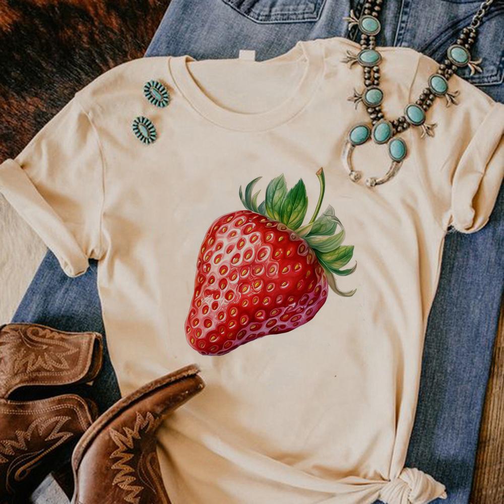 

Футболка Strawberry Tee женская графическая летняя футболка в стиле Харадзюку женская смешная одежда L