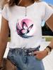 (Asian Size)  trend butterfly flower cute Graphic Tee Fashion T Clothing Women's Top  Print Female Casual  Short Sleeve T-shirts