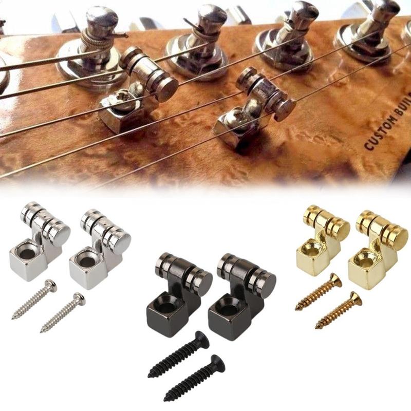 Electric Guitar String Tree with Mounting Screws,2-Piece Pack (Chrome)