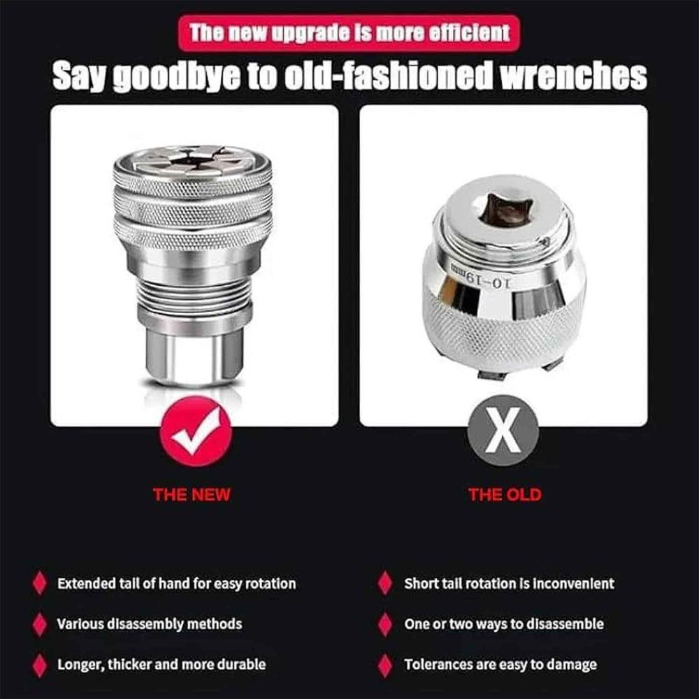 10 mm - 19 mm Universeller Steckschlüssel-Satz für 3/8" Ratsche, Drehmomentschlüssel und Bohrmaschine