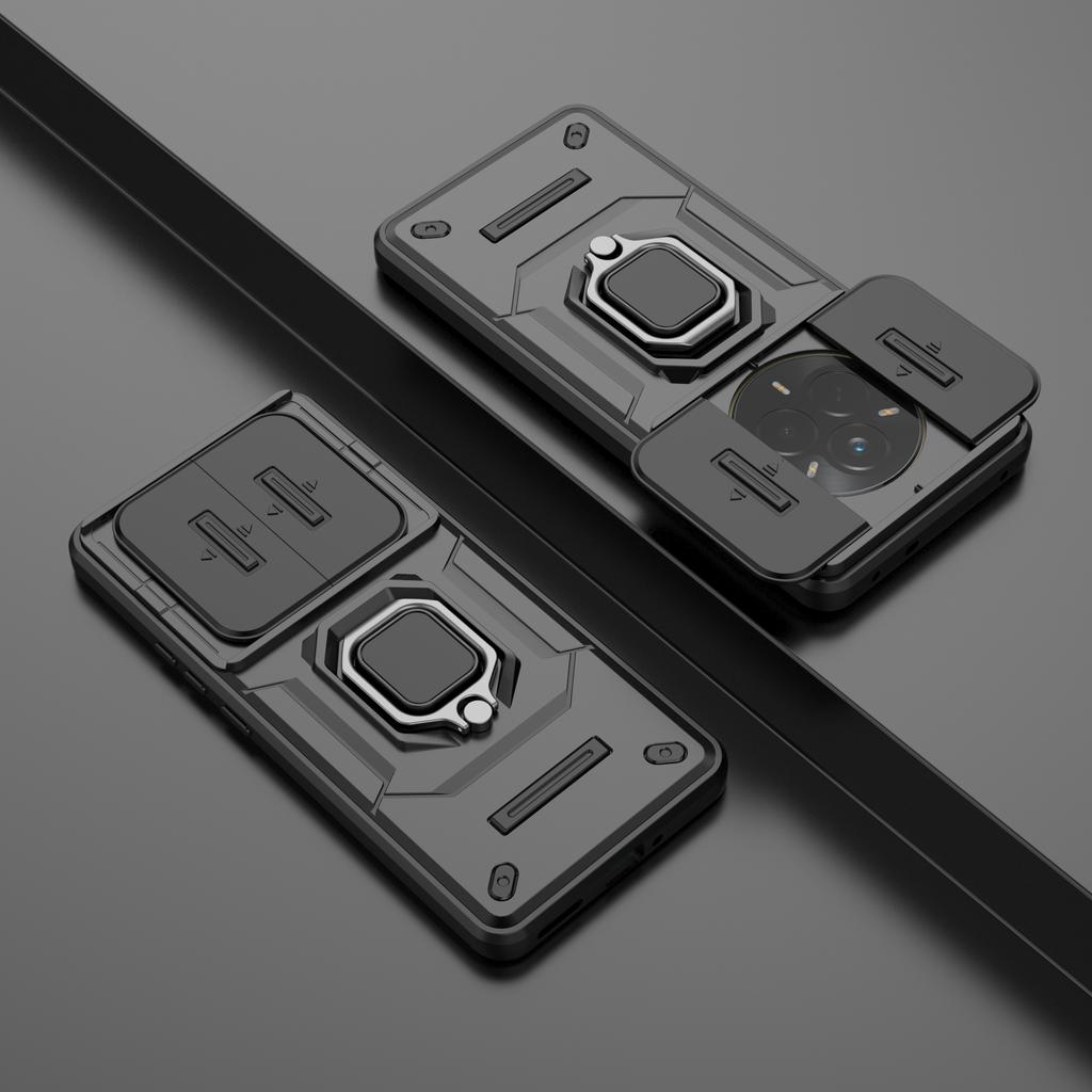 For Realme 14 Pro 5G Case PC + TPU Kickstand Phone Protector with Lens Cover