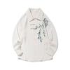 Pánská volná ležérní košile s výšivkou květin Streetwear Oversized Pohodlná Jaro Léto Módní Trendy Stylový Top Oblečení