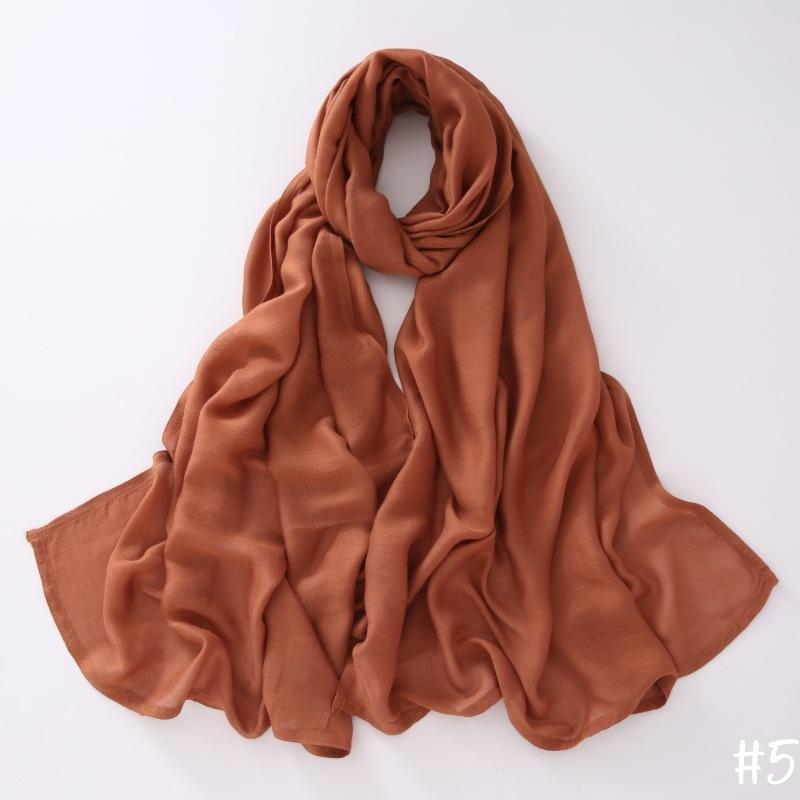 New Thin Modal Scarf For Women Girls Solid Scarves Soft Wide Brim Cotton Breathable Pashmina Shawl Foulard Winter Wrap Shawls