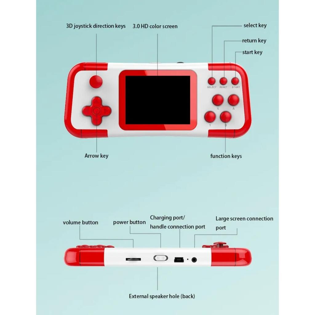 X7 Plus X12 Handheld Game Console, Retro Game Console with 666 Classic Games, 3.0'' Color Display, Rechargeable Battery, Support for 2 Players & TV,