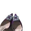 Sun Zhihui Summer New Sandals Rhinestone Pointed Square Buckle Bag Head Thin Heel High Heels Wear Half Drag Women