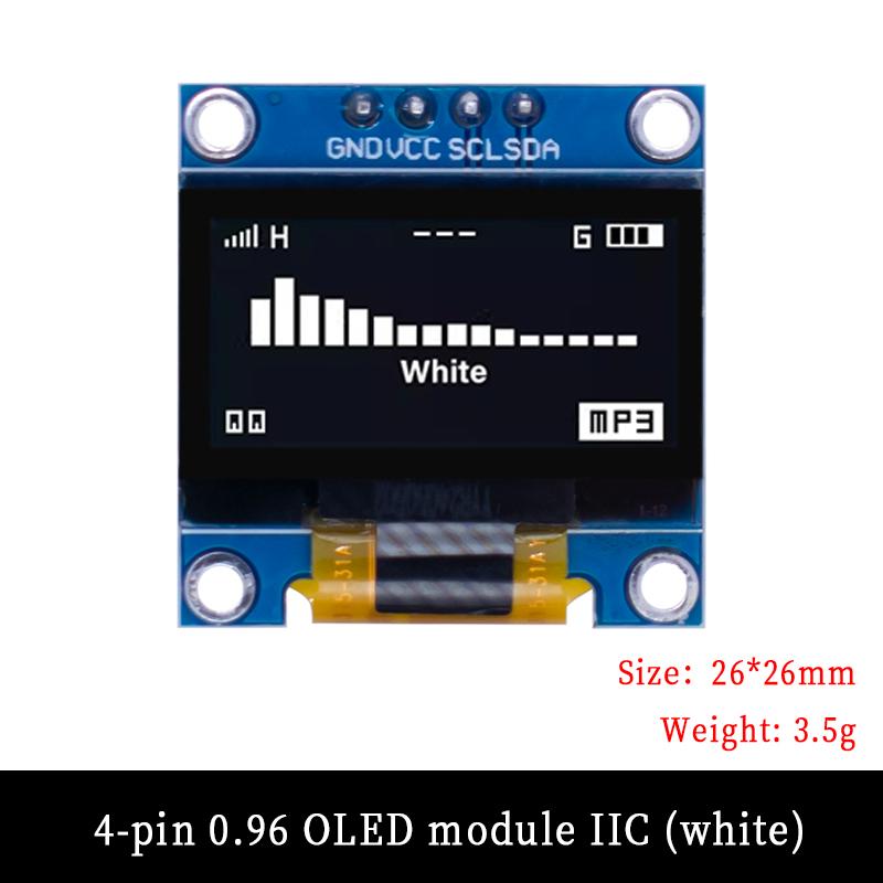 1,96-Zoll-OLED-Displaymodul 118x61 Auflösung 1-Pin 7-Pin IIC I1C Weiß-Blau-Gelber Bildschirm für Arduino Elektronische Entwicklung
