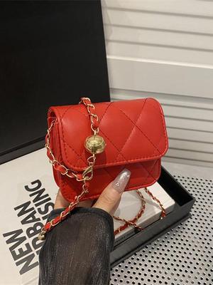 Diamond-Quilted Mini Chain Crossbody Bag – Stylish, Versatile, High-End Fashion Accessory