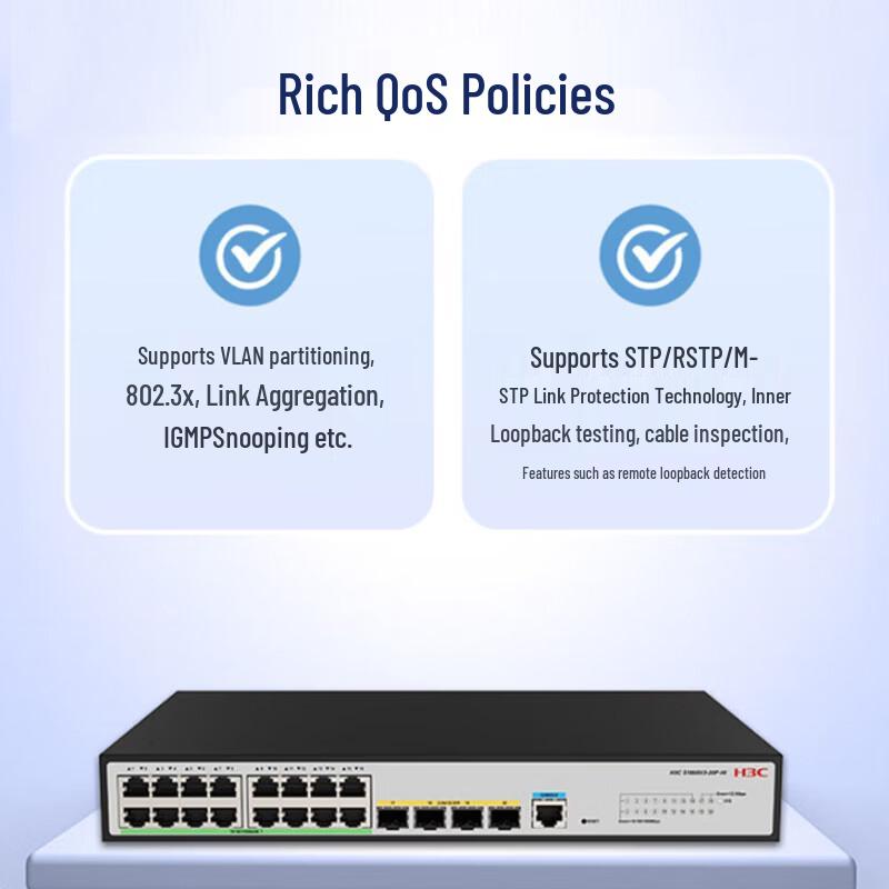 H3C S1850V3-20P-HI Layer 2 Web Managed Enterprise Network Switch