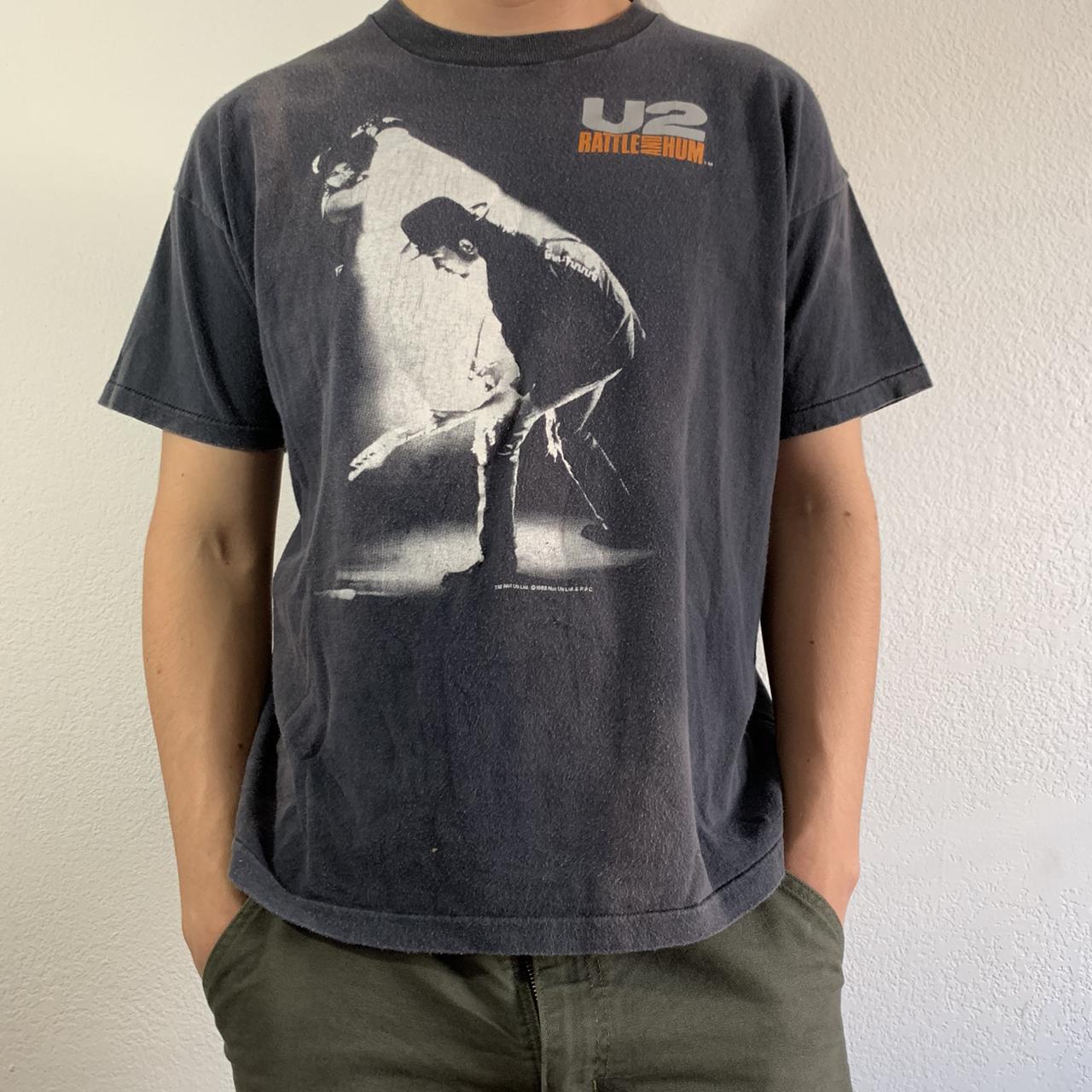 1988 U2 Rattle and Hum band T-shirt basic black short sleeve Reprint NH8546 XXXL