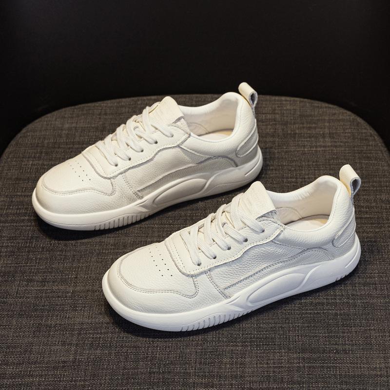 Fashion GKTINOO Shoes Women Spring 2025 New White Thick-Soled Ladies Sneakers Genuine Leather Casual Trend Girl Shoes Students Loafers