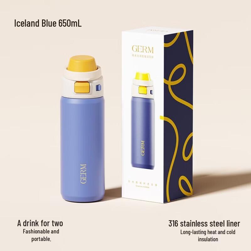 Germ 650ml Insulated Sports Water Bottle with Straw
