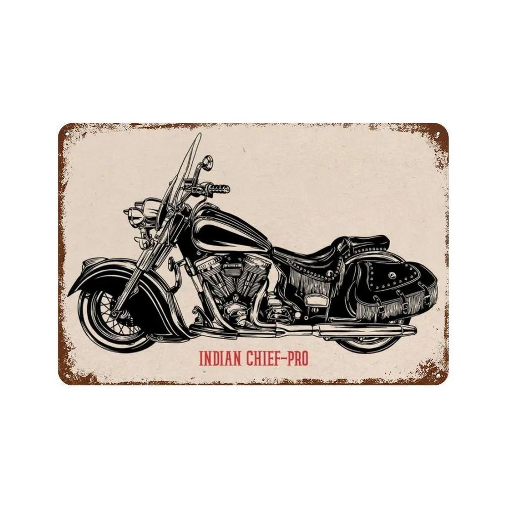 Metal Tin Signs Plaque Cool Motorcycle Wall Decoration Vintage Iron Painting Art Posters for Man Cave Home Cafe Garage Club Bar