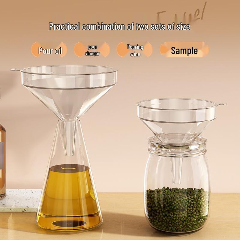 Long Neck Kitchen Funnel for Oil & Food Dispensing, Large & Small Caliber
