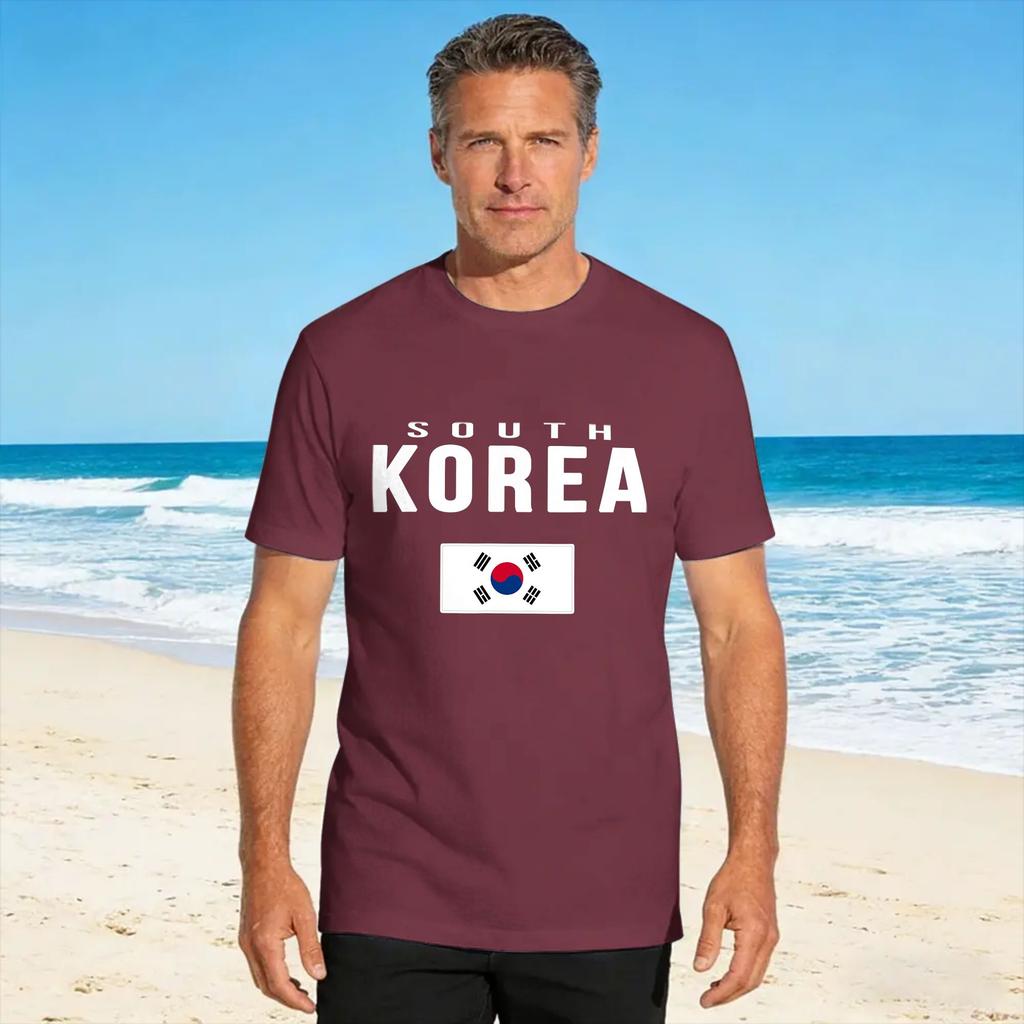 Vintage T Shirt South Korea Korean Flag Gift Cotton T Shirts Hippie Tshirt For Unisexs Summer Awesome Design Short Sleeve Tops