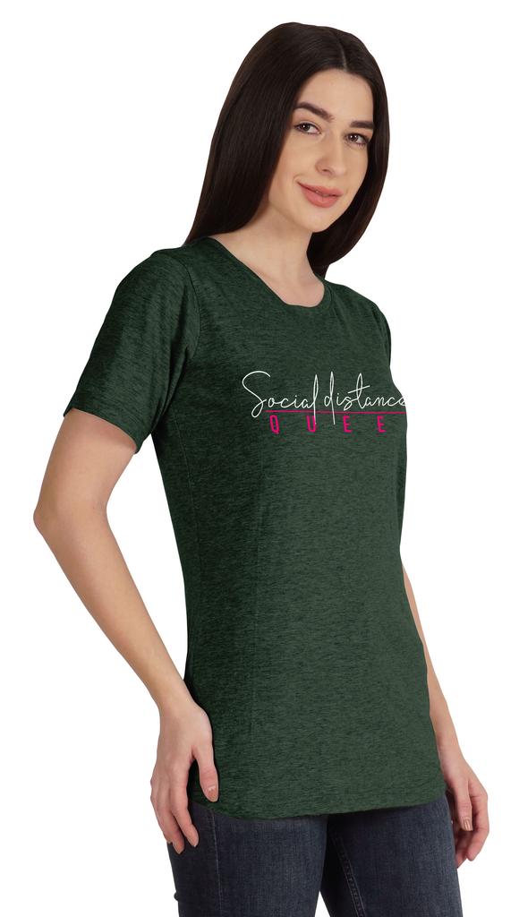 Inkmeso Social Distance Queen Graphic Tshirt Short Sleeve Women Casual Tee