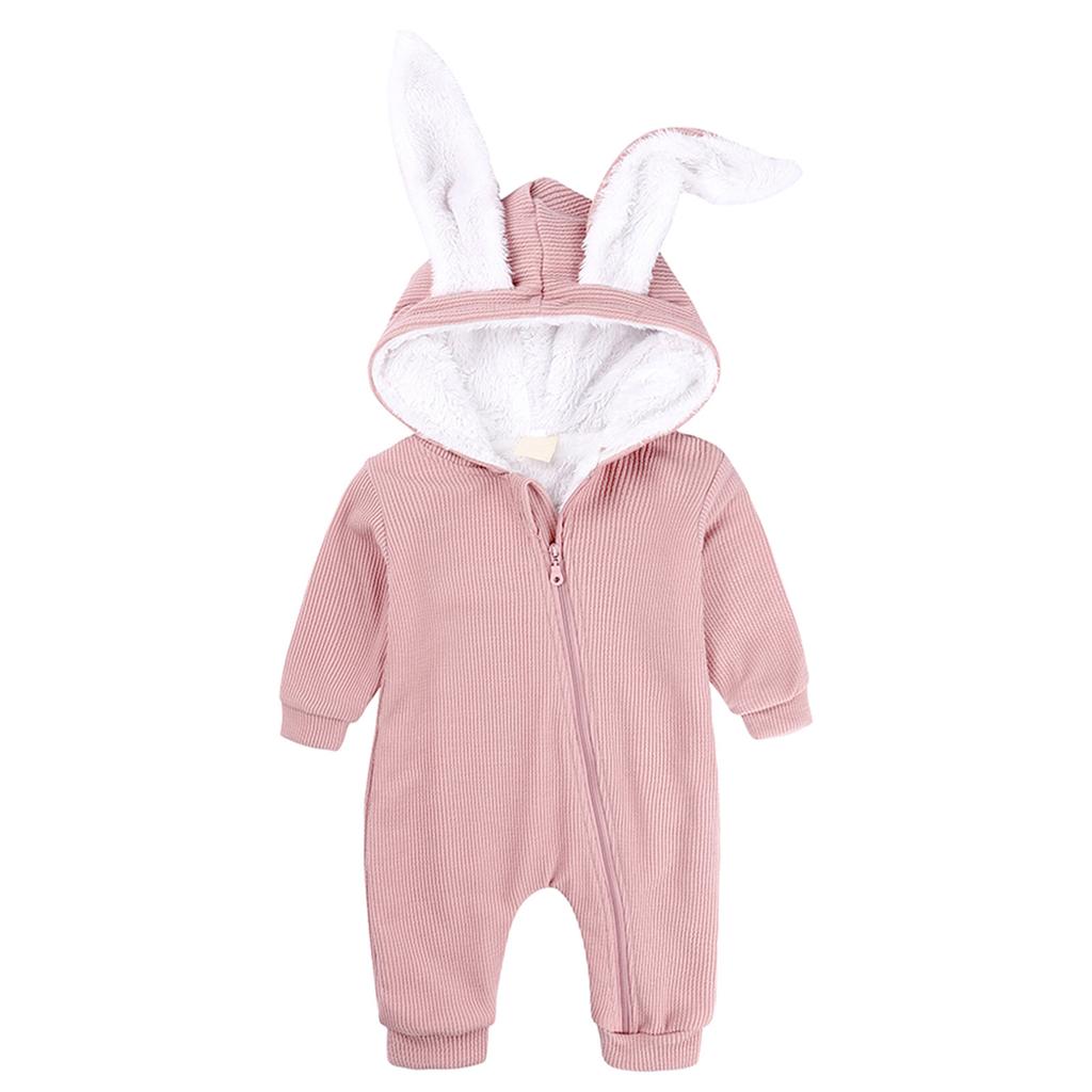 Newborn Infant Baby Girls Boys Thick Warm Jumpsuit  Bunny Romper Playsuit