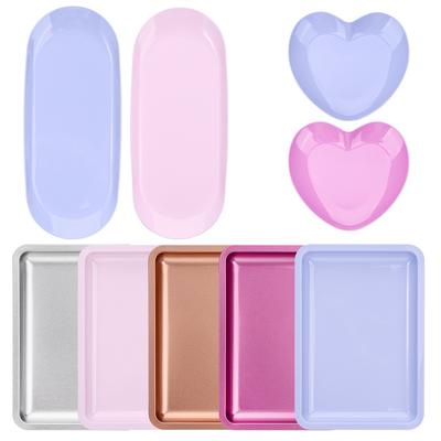 Square Stainless Steel Jewelry Tray, Nail Art Tool Storage Tray, Cosmetic Tray, Metal Plate.