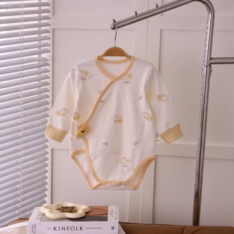 

All-Season A-Class Pure Cotton Velcro Footed Romper: Long-Sleeve, Seamless Bodysuit for Infants & Toddlers 66 cm