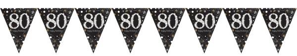 80th Birthday Holographic Party Flag Banner 400cm