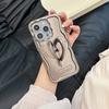 For iPhone 13 Pro Max 6.7 Inch Cover Heart Shape Kickstand TPU Electroplated Cell Phone Case