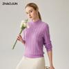 Zhaojun Women's 100% Cashmere Chunky Cable Knit Sweater