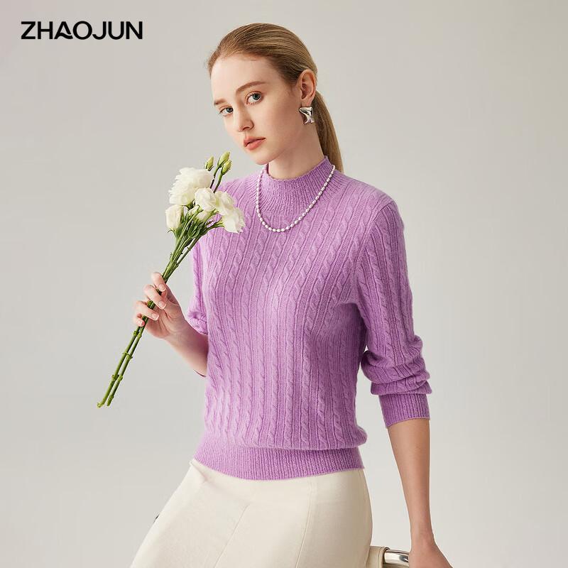 Zhaojun Women's 100% Cashmere Cable Knit Sweater