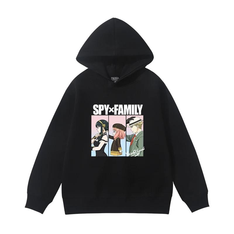 

Аниме Семья шпиона Принт Детская толстовка с капюшоном 2025 Осень и Зима Для мальчиков и девочек С длинным рукавом Удобный пуловер 100
