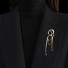 1PC Alloy Brooch Fashion A Girl Elegant Tassel Brooch For Women With Pearl Earrings Dress Collar Accesories Pins Jewelry