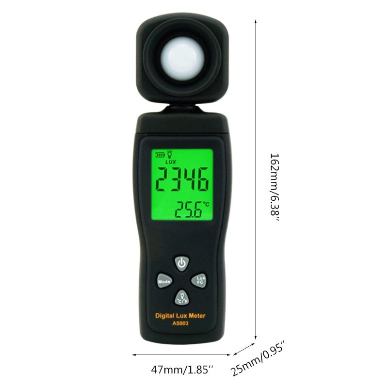 AS803 Luxmeter Digital Light Meter for Lux Meter Photometer Radiometer LCD Handheld for Led Garden Grow Lights Aquarium