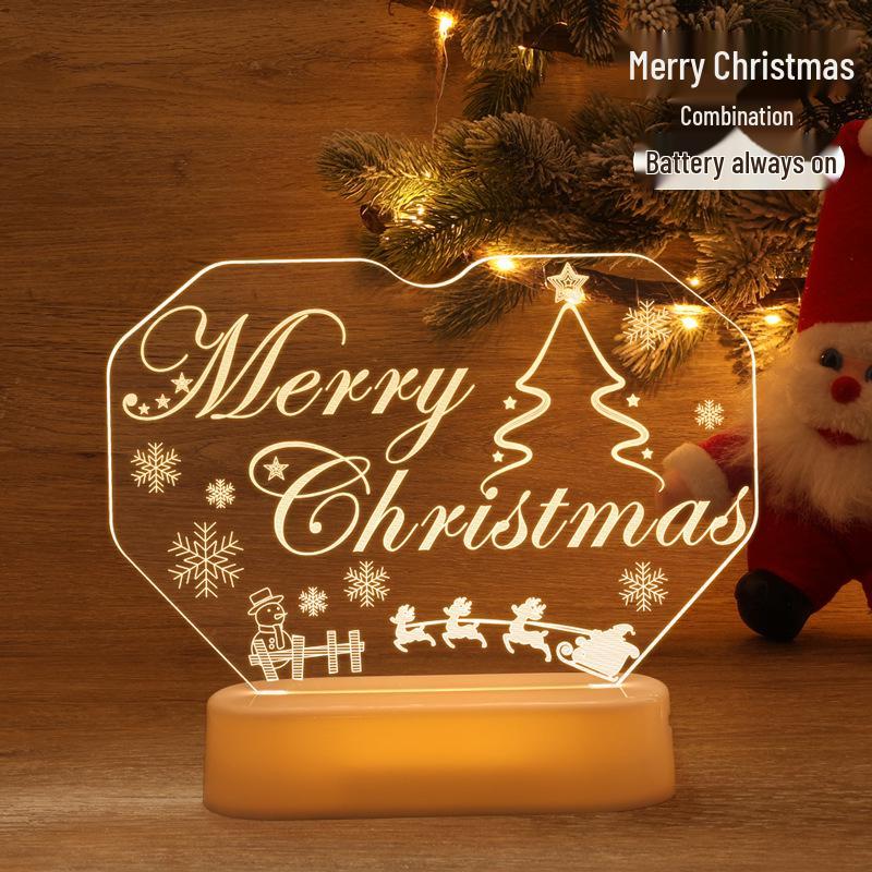 3D Neon LED Christmas Ornament Night Light